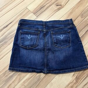 Y2K GAP Mini Skirt Size 10 Denim Embelished Pockets Coastal Cowgirl Western Prep